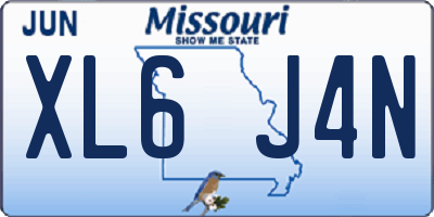 MO license plate XL6J4N