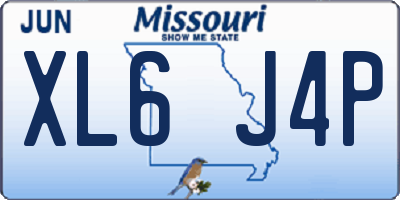 MO license plate XL6J4P