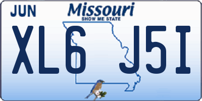 MO license plate XL6J5I