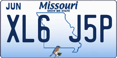 MO license plate XL6J5P