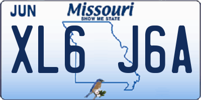 MO license plate XL6J6A