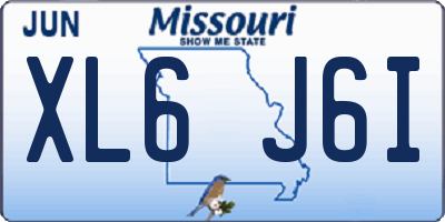MO license plate XL6J6I