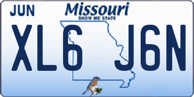 MO license plate XL6J6N
