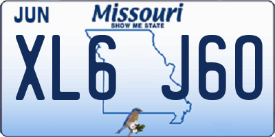 MO license plate XL6J6O