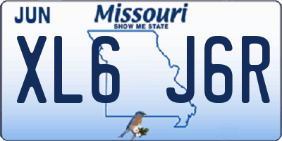 MO license plate XL6J6R