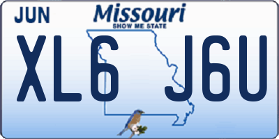 MO license plate XL6J6U