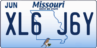 MO license plate XL6J6Y