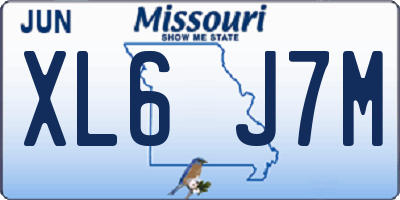 MO license plate XL6J7M