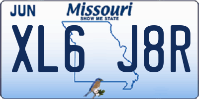 MO license plate XL6J8R