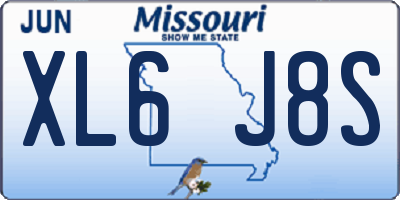 MO license plate XL6J8S