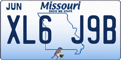 MO license plate XL6J9B