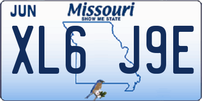MO license plate XL6J9E