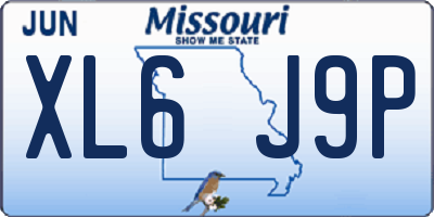 MO license plate XL6J9P