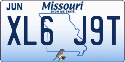 MO license plate XL6J9T