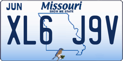 MO license plate XL6J9V