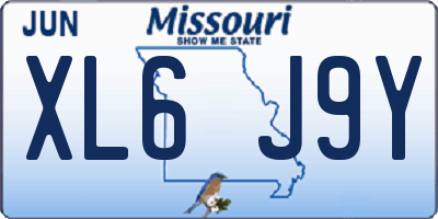 MO license plate XL6J9Y