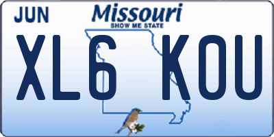 MO license plate XL6K0U