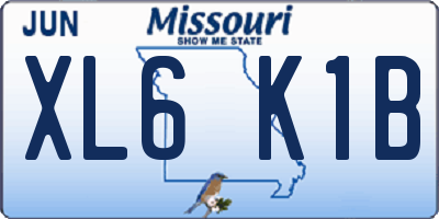 MO license plate XL6K1B