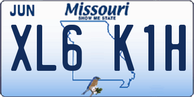 MO license plate XL6K1H