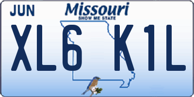 MO license plate XL6K1L