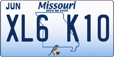 MO license plate XL6K1O