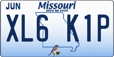 MO license plate XL6K1P