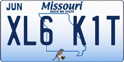 MO license plate XL6K1T