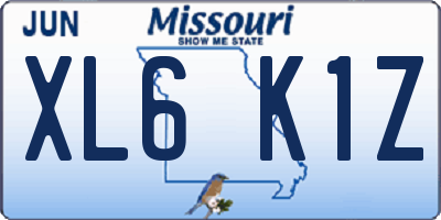 MO license plate XL6K1Z