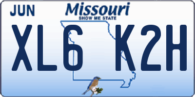 MO license plate XL6K2H
