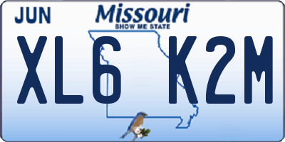 MO license plate XL6K2M