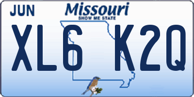 MO license plate XL6K2Q