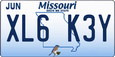 MO license plate XL6K3Y