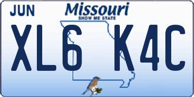 MO license plate XL6K4C