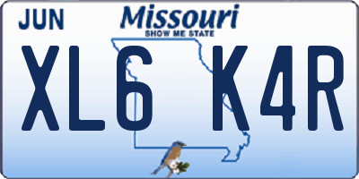 MO license plate XL6K4R