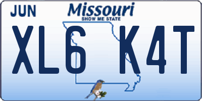 MO license plate XL6K4T