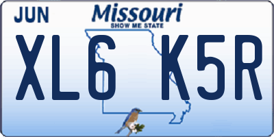 MO license plate XL6K5R