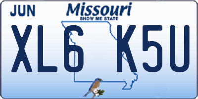 MO license plate XL6K5U
