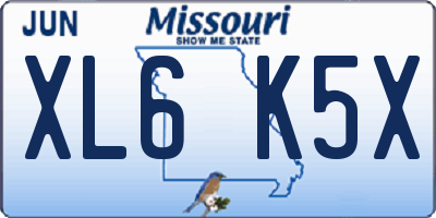 MO license plate XL6K5X