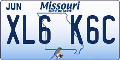 MO license plate XL6K6C