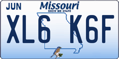 MO license plate XL6K6F