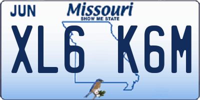 MO license plate XL6K6M