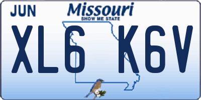 MO license plate XL6K6V