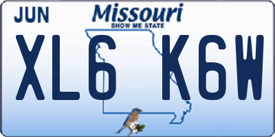 MO license plate XL6K6W