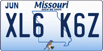 MO license plate XL6K6Z
