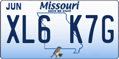MO license plate XL6K7G