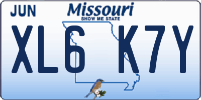 MO license plate XL6K7Y