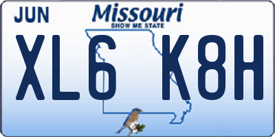MO license plate XL6K8H