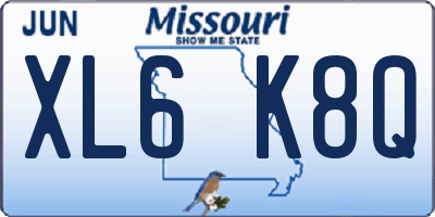 MO license plate XL6K8Q