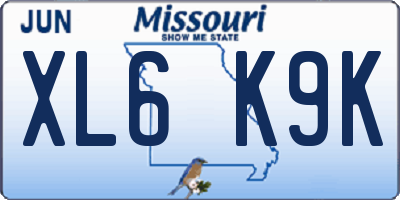 MO license plate XL6K9K