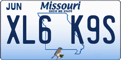 MO license plate XL6K9S